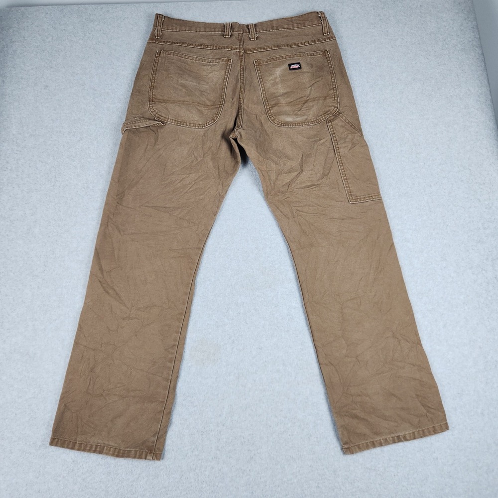Genuine Dickies Carpenter Pants Mens 32x30 Brown Duck Canvas Utility Workwear